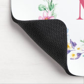 Tapis De Souris Pastel Aquarelle Fleurs de ressort Monogramme de c (Coin)