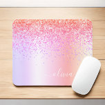 Tapis De Souris Pastel Arc-en-ciel rose or violet Parties scintill<br><div class="desc">Rainbow Pastel Ombre - Gold, Purple, Blush Pink Faux Foil Parties scintillant d'étincelle métallique brossé Monogramme de métal Nom et Mousepad initial (pavé de souris). Cela rend le cadeau parfait pour 16 ans, mariage, douche nuptiale, anniversaire, baby shower ou bachelorette pour quelqu'un qui aime le luxe glam et les styles...</div>
