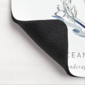 Tapis De Souris Pastel Blue Wildflower Watercolor Crest Monogram (Coin)