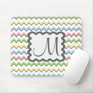 Tapis De Souris Pastel Chevron avec Monogram de Shirley Taylor