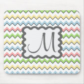Tapis De Souris Pastel Chevron avec Monogram de Shirley Taylor (Devant)
