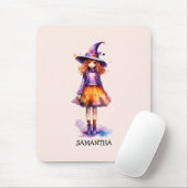 Tapis De Souris Pastel Cute Witch Girl - Halloween esthétique (2) (Avec souris)