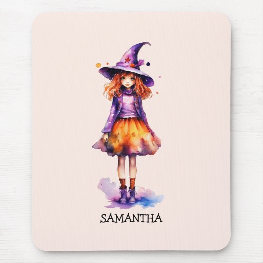 Tapis De Souris Pastel Cute Witch Girl - Halloween esthétique (2) (Devant)