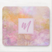 Tapis De Souris Pastel Florals With Chic Script Monogram (Devant)