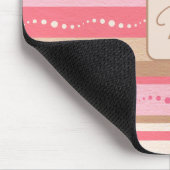 Tapis De Souris Pastel Monogramme Et Stripes Motif Pad Souris (Coin)