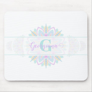 Tapis De Souris Pastel Personnalisé Rainbow Ornamental Dot Mandala