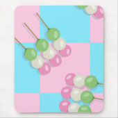 Tapis De Souris Pastel Pink À damiers Dango Mousepad (Devant)