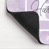 Tapis De Souris Pastel Purple Cryple Geode Nom du monogramme (Coin)