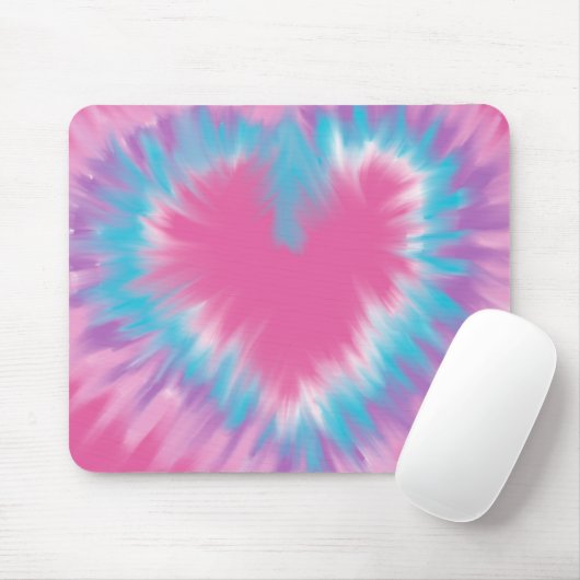 Tapis De Souris Pastel Rose cravate coeur Souris Pad (Avec souris)