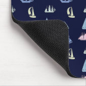 Tapis De Souris Pastel Sailboat Motif sur Midnight Blue (Coin)