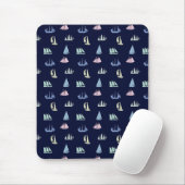 Tapis De Souris Pastel Sailboat Motif sur Midnight Blue (Avec souris)