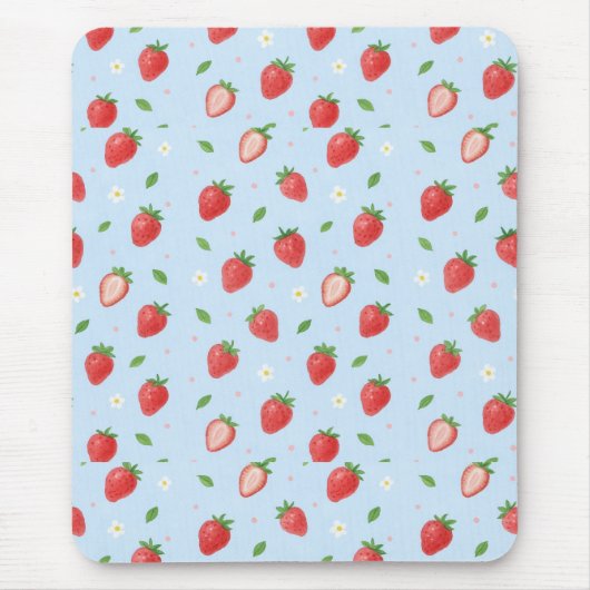 Tapis De Souris Pastel Strawberry Dreams Motif sans couture (Devant)