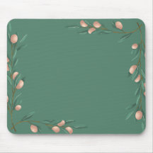 Pastel vert avec fleurs roses