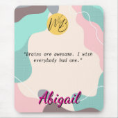 Tapis De Souris Pastel Wave Nom personnalisé Bureau Logo École (Devant)