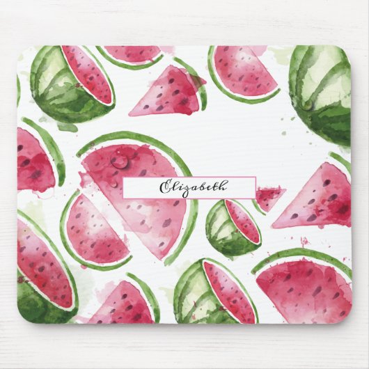 Tapis De Souris Pastèque aquarelle mignonne (Devant)