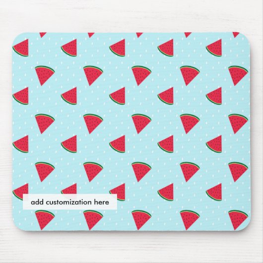 Tapis De Souris Pastèque Bleu Fun Été Fruit Ordinateur (Devant)