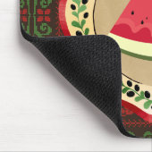 Tapis De Souris pastèque sur plaque d'olive avec tatreez palestini (Coin)
