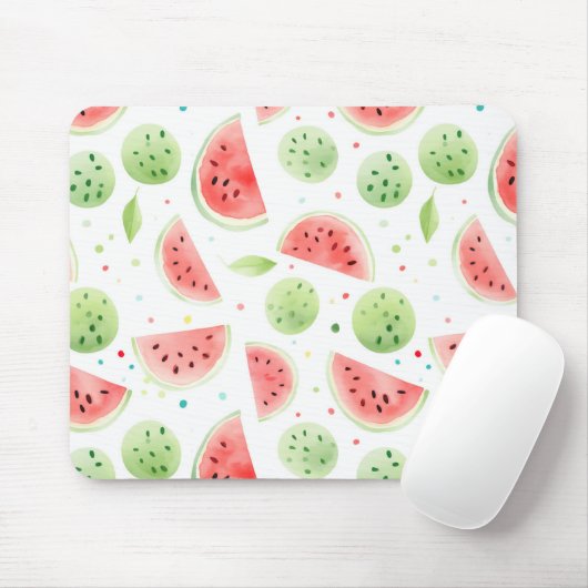 Tapis De Souris Pastèques rouges vertes blanches (Avec souris)