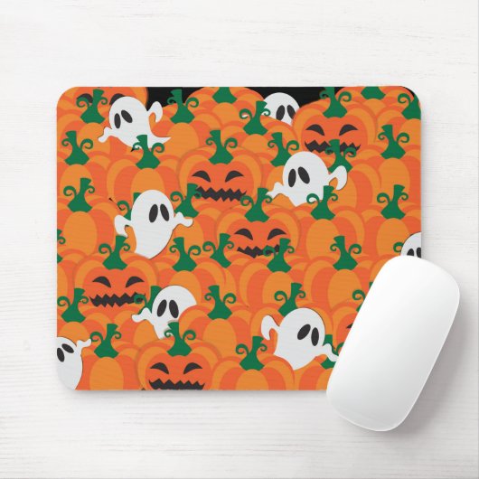 Tapis De Souris Patch Citrouille Haunted Halloween Ghosts (Avec souris)