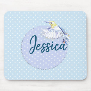 Tapis De Souris Patch de colibri sur Pois