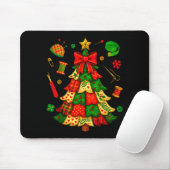 Tapis De Souris Patchwork de sapin de Noël Couture Quilter Broderi (Avec souris)