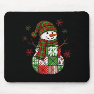 Tapis De Souris Patchwork drôle de Noël bonhomme de neige rétro No