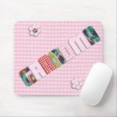 Tapis De Souris Patchwork 'Grandma' Sur À damiers Rose (Avec souris)