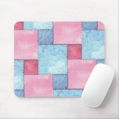 Tapis De Souris Patchwork Mousepad, Rose, Blues (Avec souris)
