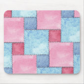 Tapis De Souris Patchwork Mousepad, Rose, Blues (Devant)