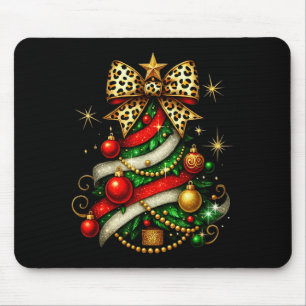 Tapis De Souris Patchwork Noël Joyeux Noël Arbre Coquette Léopard