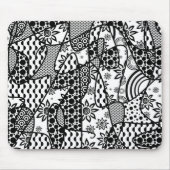 Tapis De Souris Patchwork noir et blanc 03 de motif (Devant)