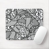 Tapis De Souris Patchwork noir et blanc 04 de motif (Avec souris)