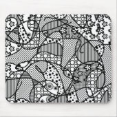 Tapis De Souris Patchwork noir et blanc 04 de motif (Devant)