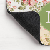 Tapis De Souris Patchwork Rose Monogramme personnalisé (Coin)