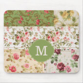 Tapis De Souris Patchwork Rose Monogramme personnalisé (Devant)