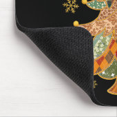 Tapis De Souris Patchwork Xmas Coquette Bow Lace Joyeux brillant C (Coin)