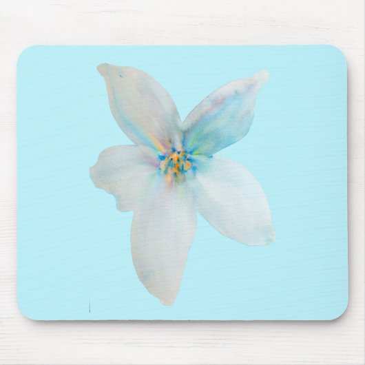 Tapis De Souris Pâte de fleur d'aquarelle à fleurs blanches (Devant)