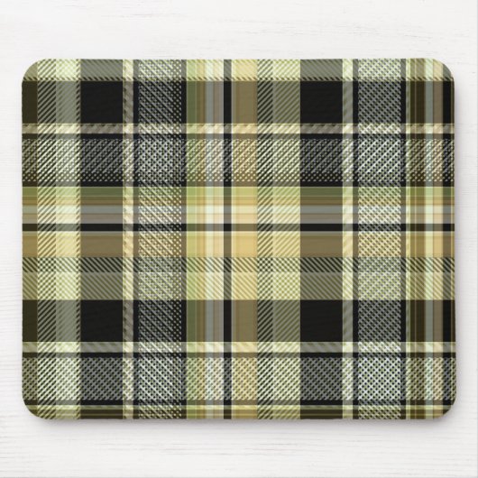 Tapis De Souris Pâte de tartan jaune-brun. (Devant)