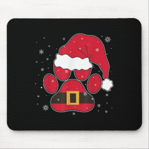 Tapis De Souris Pâtes Santa Hat Chien Chat Paw Noël Animaux de com