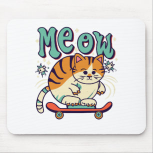 Tapis De Souris Patinage de chat Miaou