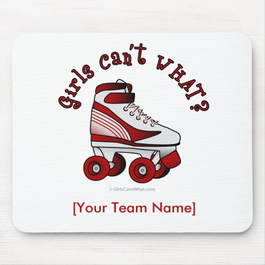 Tapis De Souris Patinage de Roller Derby - Rouge (Devant)