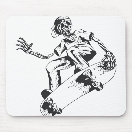 Tapis De Souris Patinage Skeleton jouer skateboard (Devant)