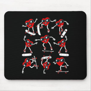 Tapis De Souris Patinage Valentines Jour Coeur équitation Skateboa