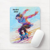 Tapis De Souris patineur de glace d'anime Abstrait (Avec souris)