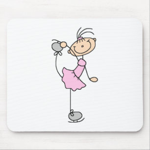 Tapis De Souris Patineuse artistique fille rose en bonhomme allume