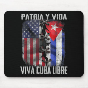 Tapis De Souris Patria Y Vida Vive Cuba Libre Patriotique Rétro US