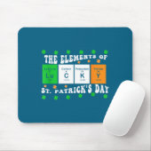 Tapis De Souris Patricks Day Funny Elements Of Lucky Periodic Tabl (Avec souris)