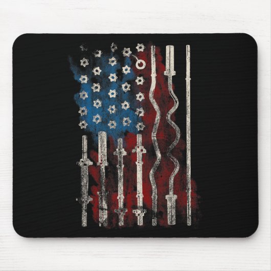 Tapis De Souris Patriotic American Flag Gym For Weight Lifters (Devant)