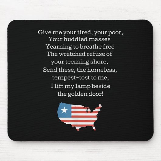 Tapis De Souris Patriotic New Colossus Emma Lazarus Quote Usa Gift (Devant)