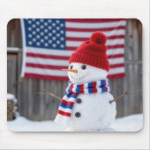 Tapis De Souris Patriotic Snowman With an American Flag (Devant)